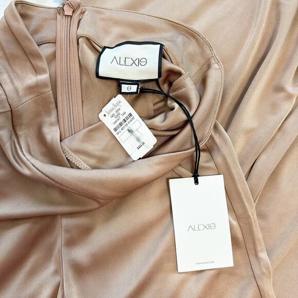 NWT Alexis Camilo High-Rise Wide-Leg Pants Beige Tan Women’s Size Small - Picture 6 of 9